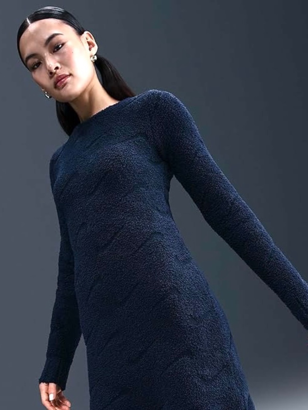 NWT NIKE PHOENIX COZY BOUCLE SLIM DRESS, SMALL